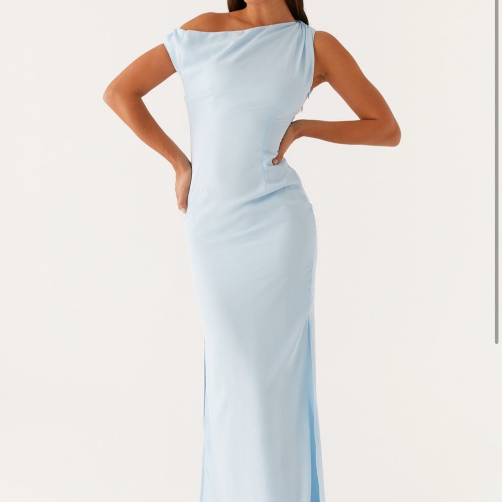 Peppermayo Asymmetrical Blue Maxi Gown